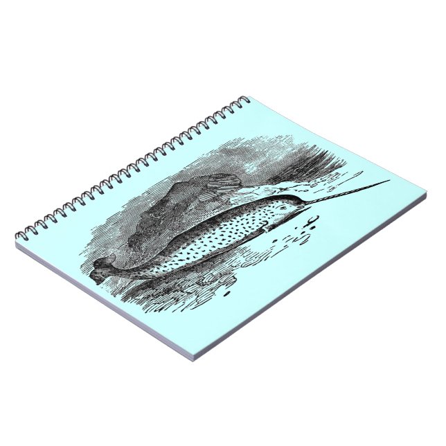 Vintage Narwhal Spiral Notebook (Left Side)