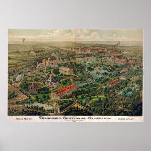 Vintage Nashville Centennial Park Map (1897) Poster