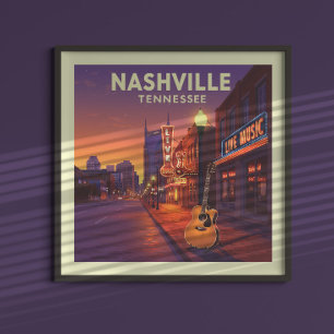 Vintage Nashville Tennessee Poster