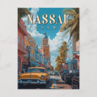 Vintage Nassau Bahamas postcard - Classic Tropical