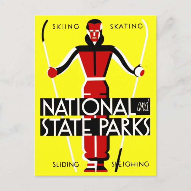 Vintage National and State Parks WPA Travel Postcard (Front)