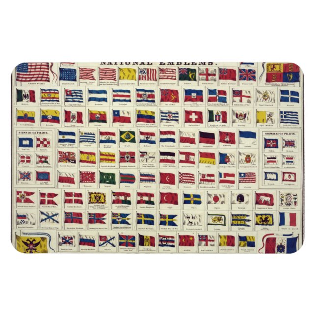 Vintage National Flags Chart - created 1863 Magnet (Horizontal)