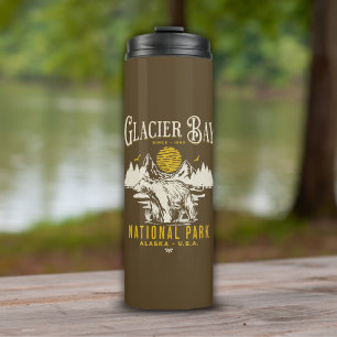 Vintage National Park Glacier Bay Artwork Thermal Tumbler