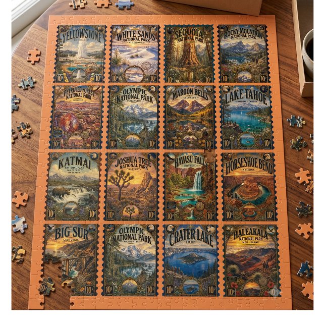 Vintage National Park Stamp Jigsaw Puzzle (Creator Uploaded)
