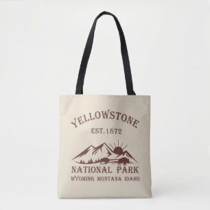 Vintage National Park Yellowstone Tote Bag