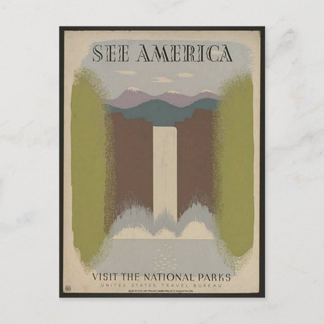 Vintage National Parks Travel Postcard (Front)