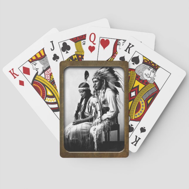 Vintage Native American Bannock Tribe   Playing Ca Cards (Back)
