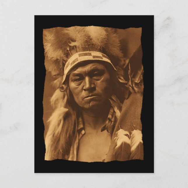 Vintage Native American Cayuse Warrior 1910 Postcard (Front)