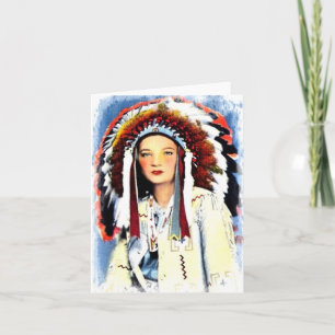 Vintage Native American Greeting Card