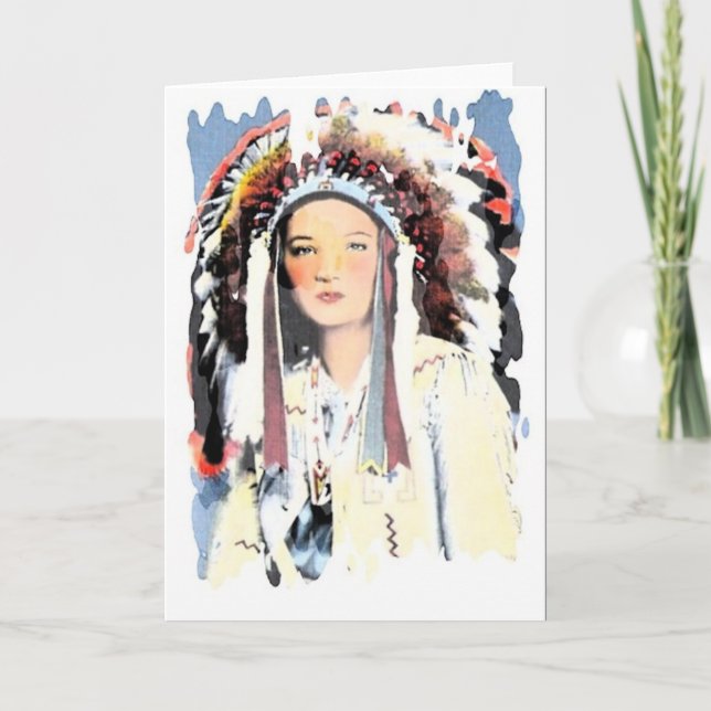 Vintage Native American Greeting Card (Front)