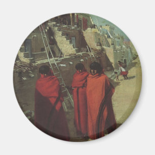 Vintage Native American, Hopi Pueblo by Louis Akin Magnet