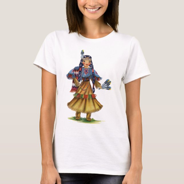 Vintage Native American in traditional dress T-Shirt (Front)