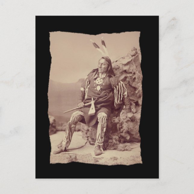 Vintage Native American Ponka Big Chief Postcard (Front)