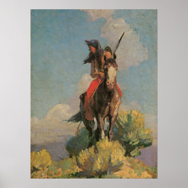 Vintage Native Americans, Crow Outlier by Dunton Poster (Front)