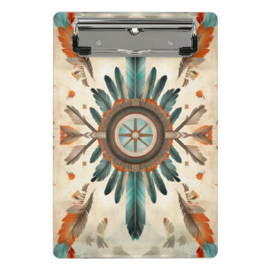 Vintage Native Feather Retro Dream Catcher Pattern Mini Clipboard