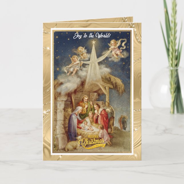 Vintage Nativity Christmas I Classic Religious Note Card (Front)