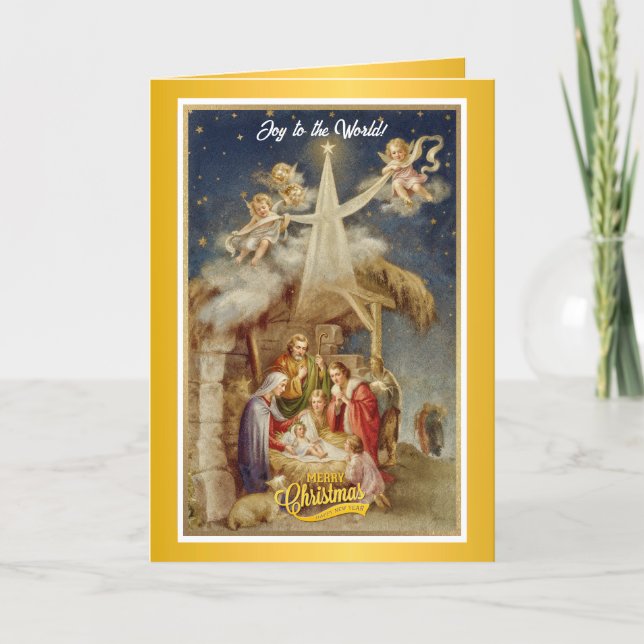 Vintage Nativity Christmas I Classic Religious Note Card (Front)