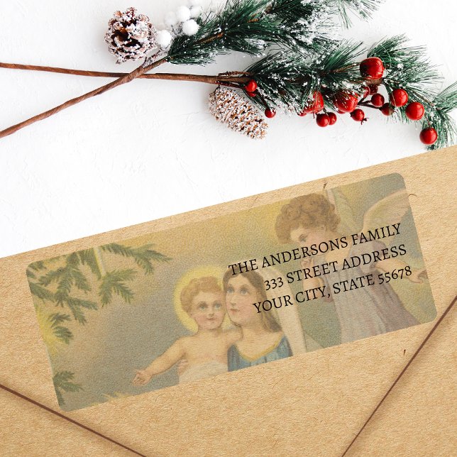 Vintage Nativity Mary Jesus Angels Label (Creator Uploaded)