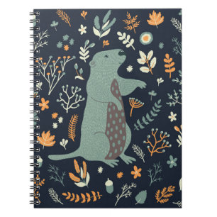 Vintage Natural Set: Marmot Floral Notebook