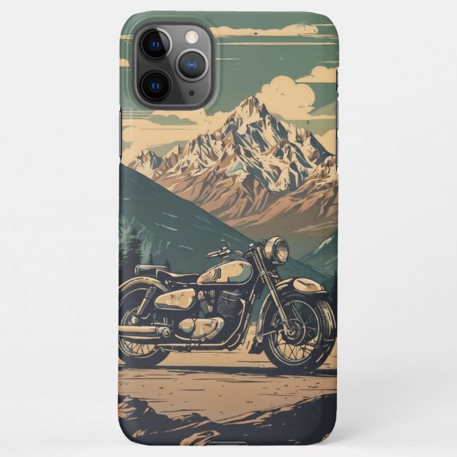 vintage nature and motorcycle iPhone case (Back)