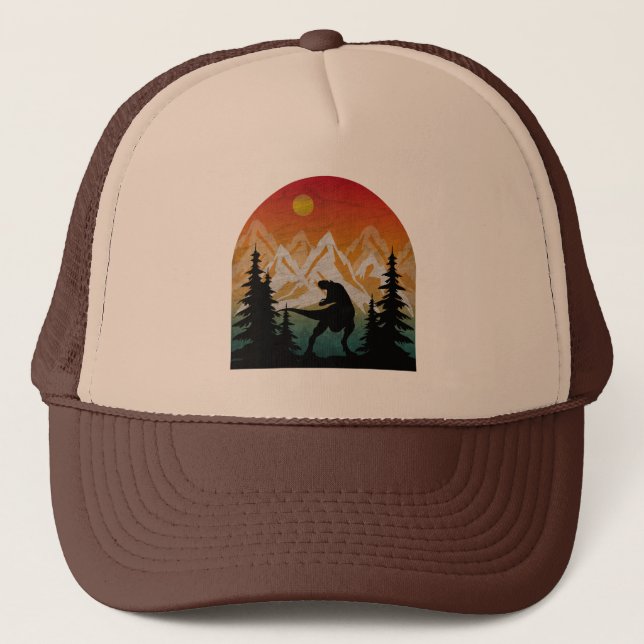 Vintage Nature Dinosaur Trucker Hat (Front)