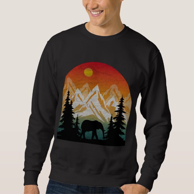 Vintage Nature Elephant Sweatshirt (Front)