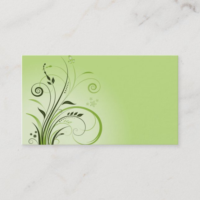 vintage nature green business card template (Front)