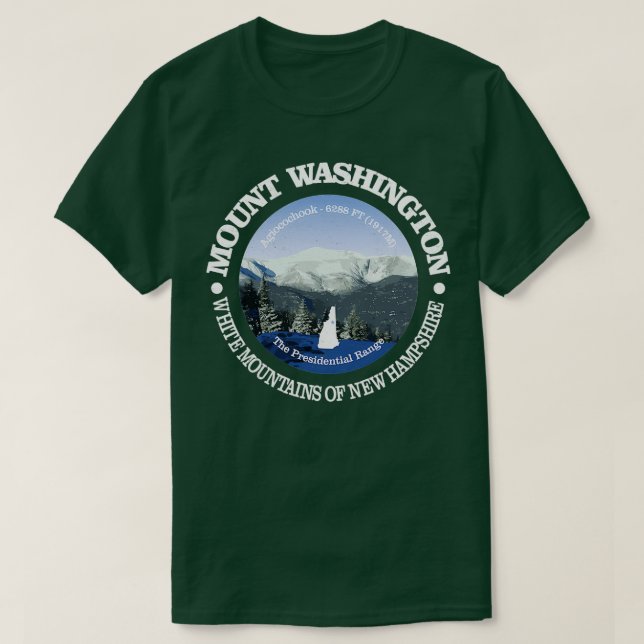 Vintage Nature Mount Washington Hiking Mountain T-Shirt (Design Front)