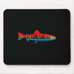 Vintage Nature Outdoor Fishing - Fisher Trout Fish Mouse Pad
