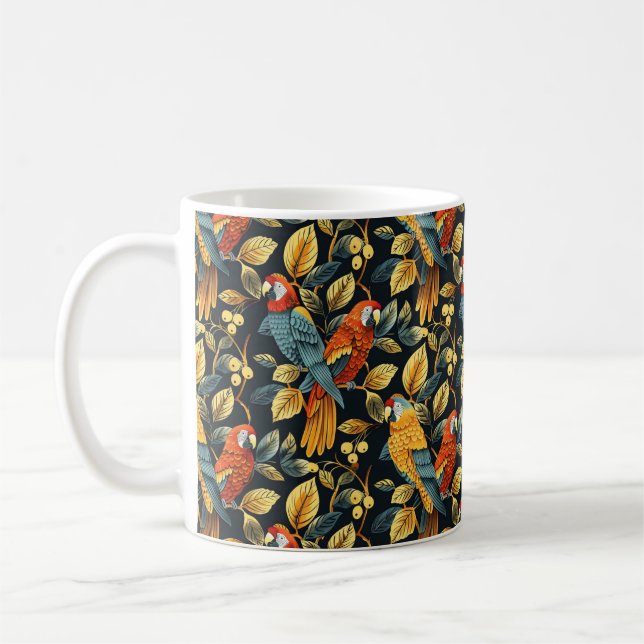 Vintage Nature Parrot Coffee Mug (Left)