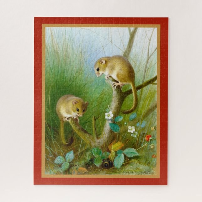 Vintage Nature Wild Life Animal Illustration Jigsaw Puzzle (Vertical)