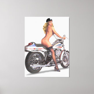 Vintage Naughty Hard-Core Pin Up Girl Canvas Print