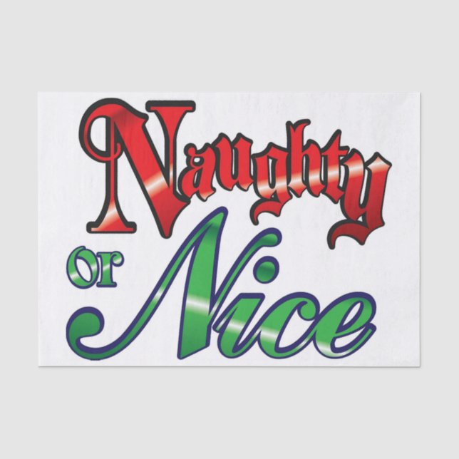 Vintage Naughty or Nice Tissue Paper (Front)