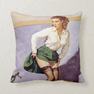 Vintage Naughty Teacher Pin Up Pillow