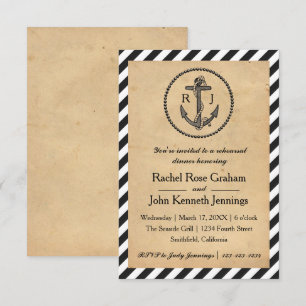 Vintage Nautical Anchor-3x5Rehearsal Dinner Invite