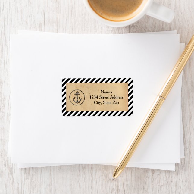 Vintage Nautical Anchor - Address Labels (Insitu)
