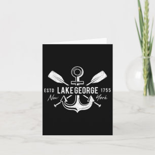 Vintage Nautical Anchor Cross Oars Lake George New Card