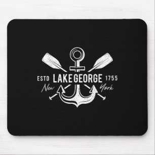 Vintage Nautical Anchor Cross Oars Lake George New Mouse Pad