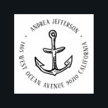 Vintage Nautical Anchor Custom Name Return Address Self-inking Stamp<br><div class="desc">Personalised rubber stamp for your holiday mailing return address, small business professional logo and custom info. Vintage and classic design to add some personal touch to your mail and package. Customise the text with your name or business name, address and contact information. Use the Design Tool to further edit the...</div>