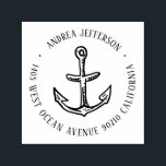 Vintage Nautical Anchor Custom Name Return Address Self-inking Stamp<br><div class="desc">Personalised rubber stamp for your holiday mailing return address, small business professional logo and custom info. Vintage and classic design to add some personal touch to your mail and package. Customise the text with your name or business name, address and contact information. Use the Design Tool to further edit the...</div>