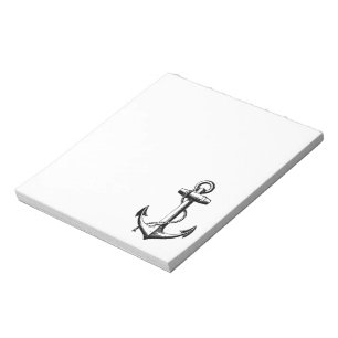 Vintage Nautical Anchor Illustration Notepad