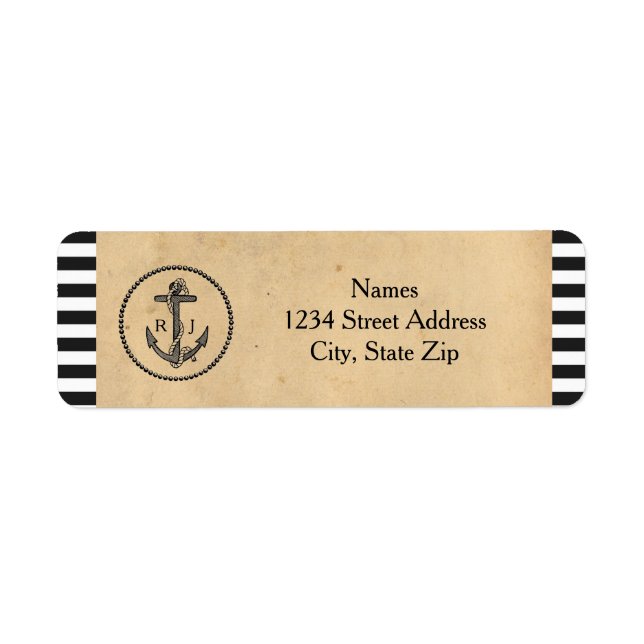 Vintage Nautical Anchor - Return Address Labels (Front)