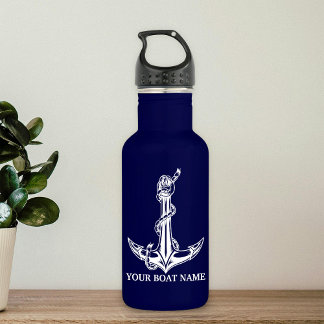 Vintage Nautical Anchor Rope Boat Name 532 Ml Water Bottle