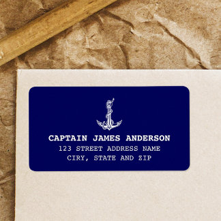 Vintage Nautical Anchor Rope Boat Name Label