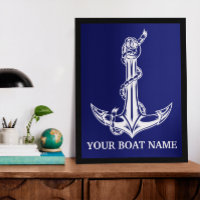 Vintage Nautical Anchor Rope Boat Name