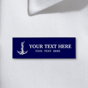 Vintage Nautical Anchor Rope Boat Name Tag