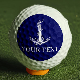Vintage Nautical Anchor Rope Your Text Here Golf Balls