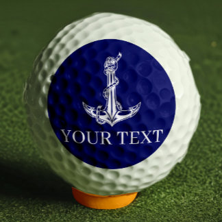 Vintage Nautical Anchor Rope Your Text Here Golf Balls