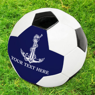 Vintage Nautical Anchor Rope Your Text Here Soccer Ball