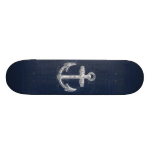 Vintage Nautical Anchor Skateboard